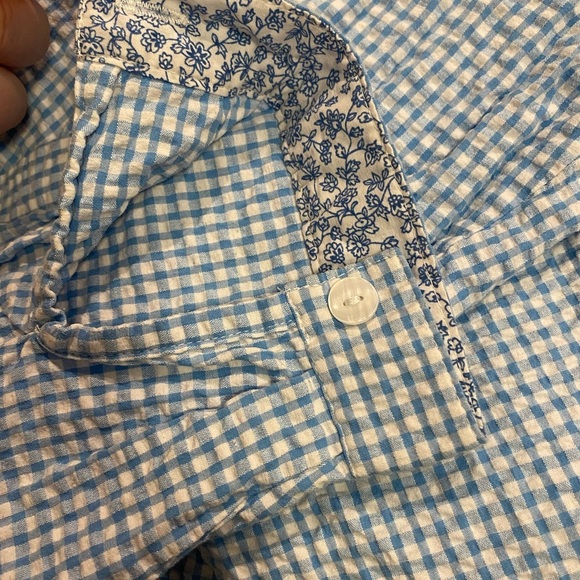 Susan Graver Blue and White Casual Button Down Shirt - Picture 6 of 6